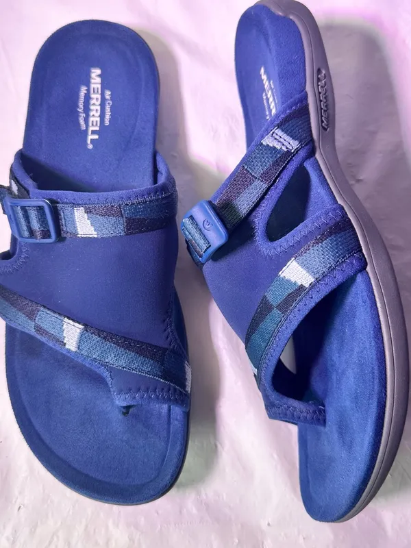 Merrell Men’s Navy and Gray Adjustable Slide Sandal - Image 6