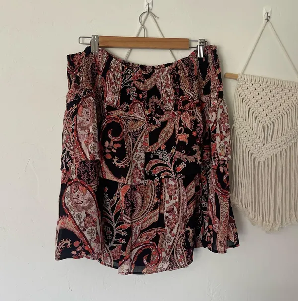 Anthropologie Tyla Tiered Paisley Print Mini Skirt - Image 3