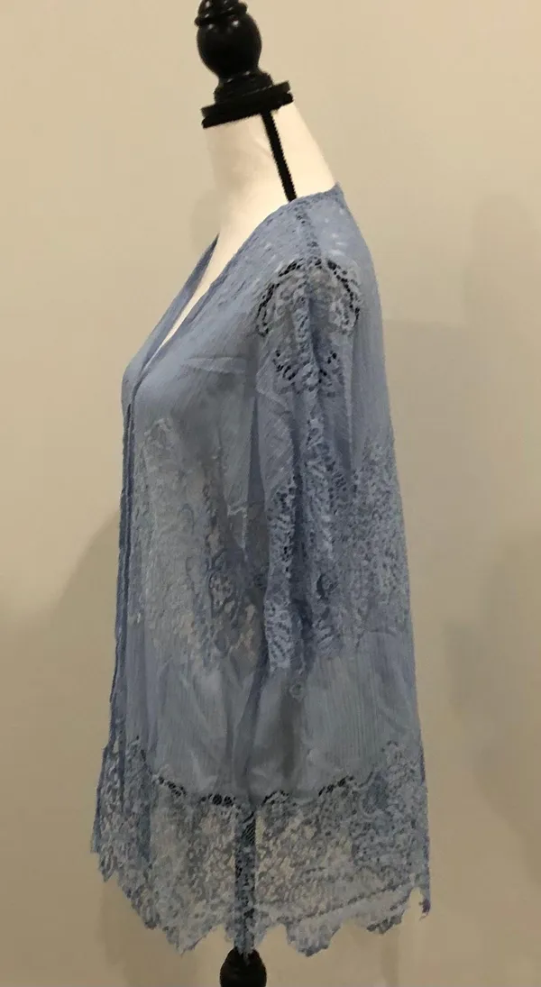 Mixit Blue Lace Cardigan - Image 3