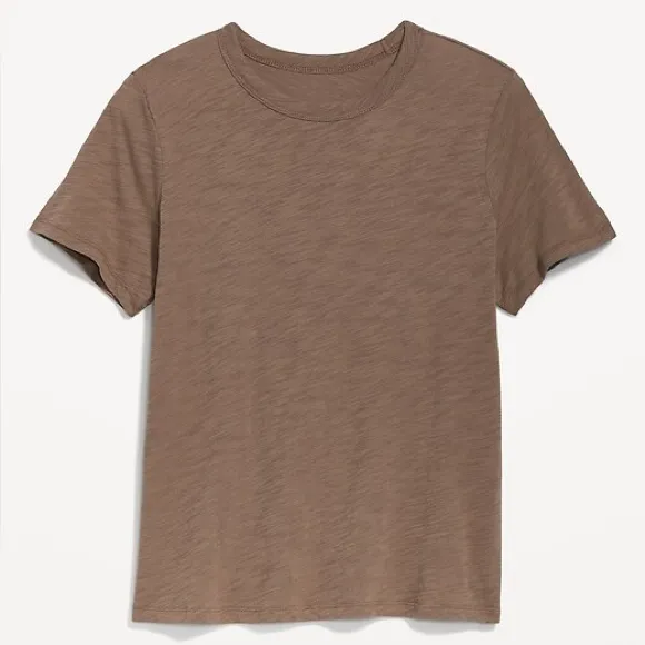NWT Old Navy EveryWear Tee Size Medium Brown Crewneck Relaxed Cotton Basic - Image 3