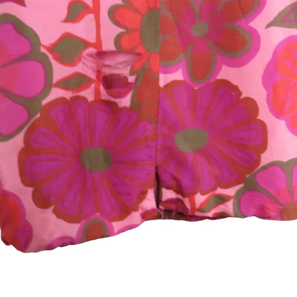 Musette 1960s Vintage Pink Floral High Neck Sleeveless Mini Dress XS Retro Mod - Image 7