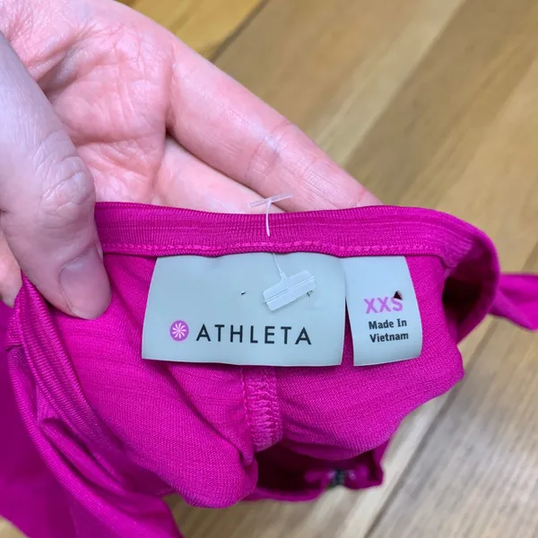 Athleta Womens XXS Pink Half Zip Athletic Tank Top Ruched Back 305922 Magenta‎ - Image 5