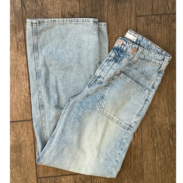 NEW Free People We the Free Palmer Cuffed Baggy Jeans Size 27 - Image 8