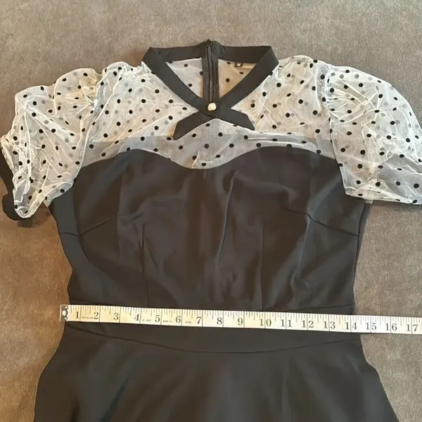 Women’s Black with Polka Dot Dress 1950’s Retro Style Size M NEW - Image 9