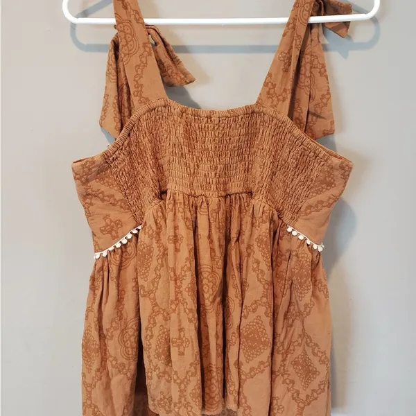 THML Anthropologie Textured Brown Sleeveless Top Size Md - Image 2
