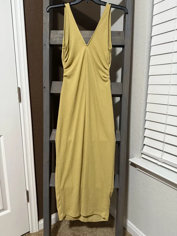 Free People Women’s FP Beach Lyla Midi Dress Sungold Tank Top Size S Summer - Image 4