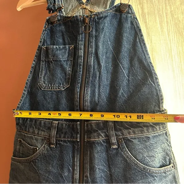 Free People Sunkissed Denim‎ Short Overalls Zip Front Jean Shortalls NEW Size 2 - Image 7