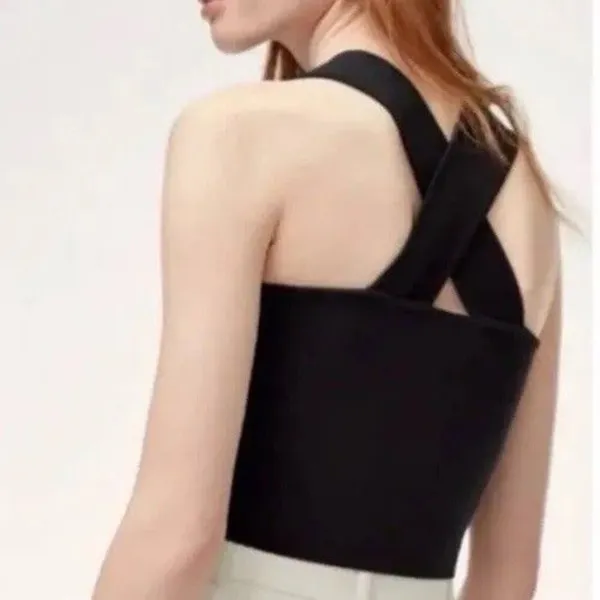 Aritzia Babaton Torsten Knit Top Black Minimalist Timeless Modern Women’s Medium - Image 2