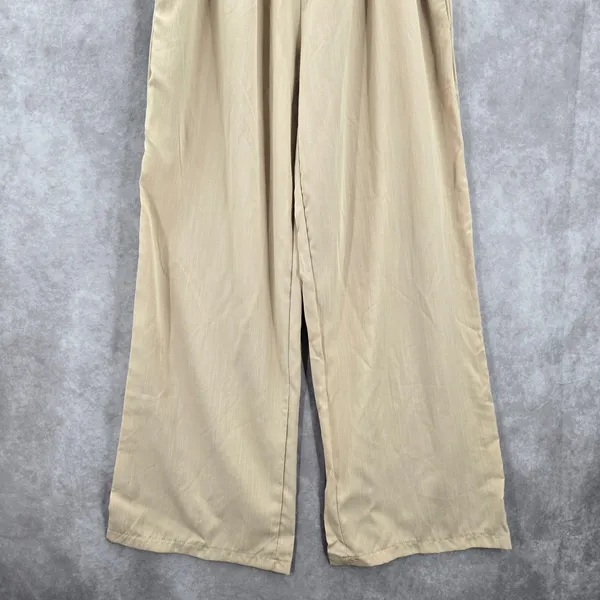 Cream Tan Smock High Rise Wide Leg Pocket Flowy‎ Boho Dress Pants Plus 2XL - Image 4