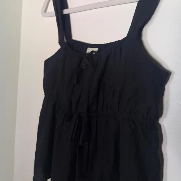A New Day Babydoll Peplum tank top with tie front detail Women's Size Small - Image 2