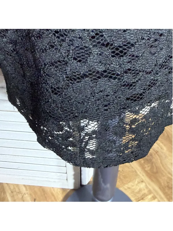 Black sheer lace dress 3/4 sleeves cocktail wedding guest homecoming whimsigoth - Image 7