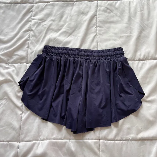 Luogongzi Navy Blue 2-in-1 Flowy Athletic Butterfly Shorts Womens Medium Active - Image 7