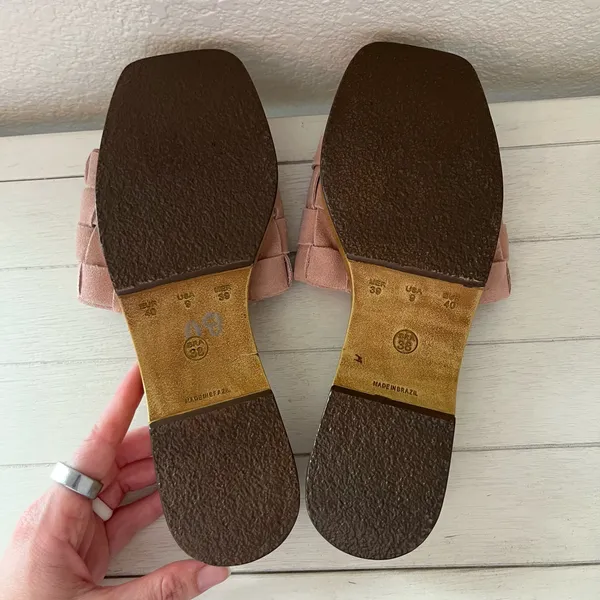Matisse Hamptons Platform Slides Sandals Dusty Rose Pink Suede Shoes - Image 6
