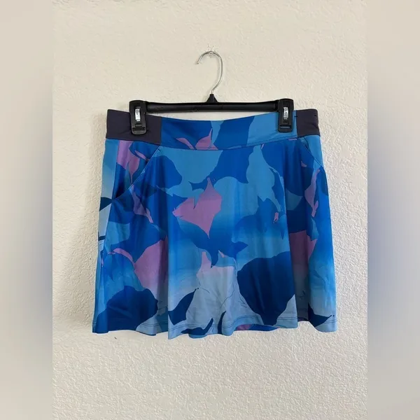 Callaway Skort Medium Blue Purple Floral Opti-Dri TrueSculpt Golf Tennis Skirt - Image 8