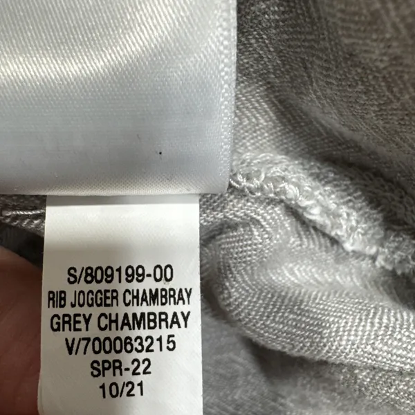 Gap Gray Chambray Utility Joggers Womens Size M Textured Casual Pants 24" Inseam - Image 5