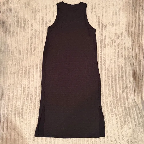 Motherhood Maternity Black Textured Sleeveless Midi Dress Side Slit Large - Image 8