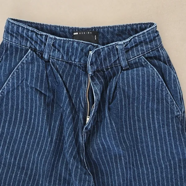ASOS DESIGN Tailored Pinstripe Jeans Pants and Crop Top Set - Image 4