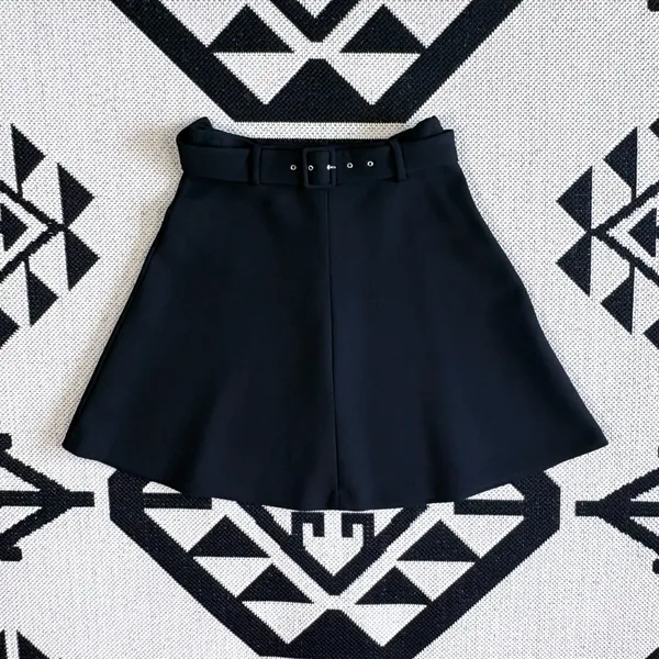 Zara Belted A-line Mini Skirt in Black Small - Image 6