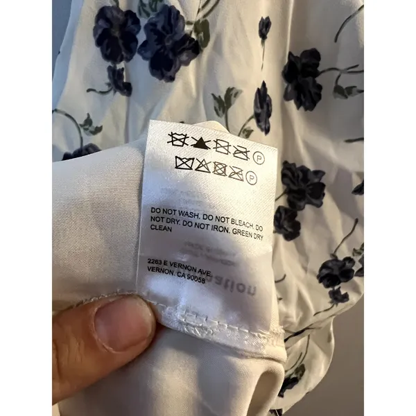 Reformation Kourtney Floral White Blue Dress Blueberries size 2 - Image 6