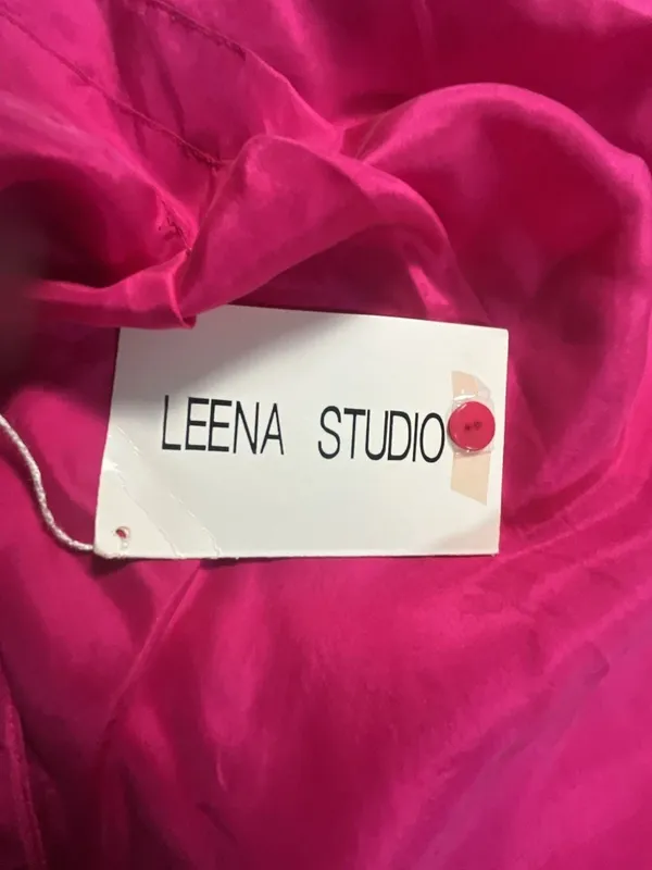 Leena Studio Vintage Hot Pink 100% Silk Pleated Bermuda Shorts - Image 6