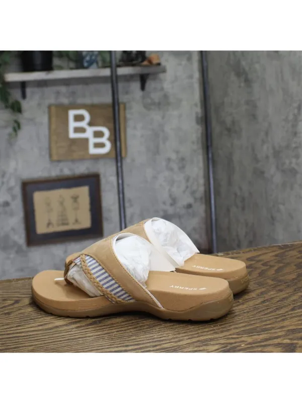 NWT Sperry Womens Daliahfish Flip Flop Thong Sandals 14185896 Tan Brown 8.5M - Image 3