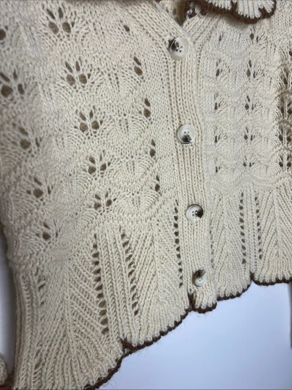 NEW LUSH vintage inspired knit collared cropped button cardigan sweater - Image 7