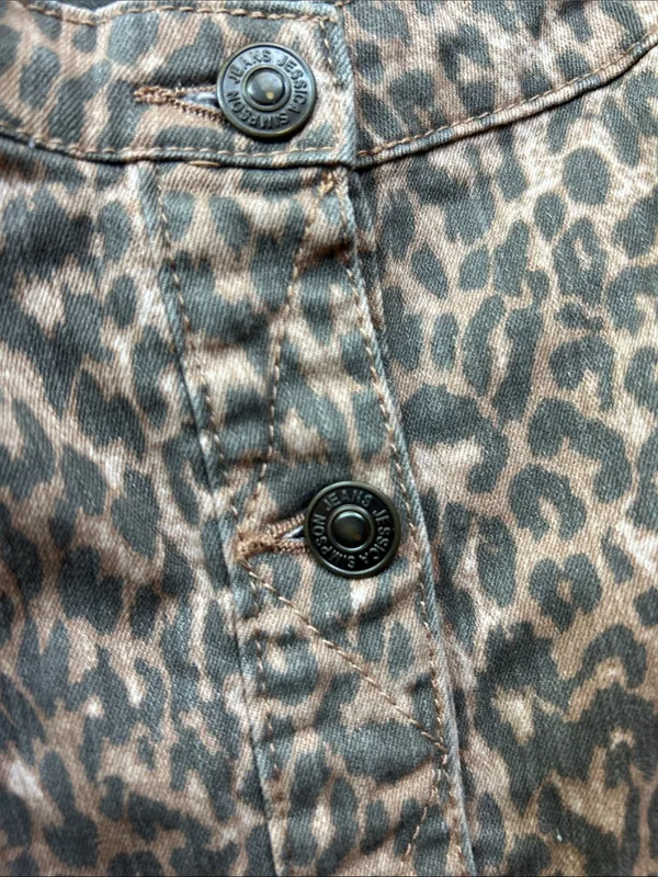 Jessica Simpson Leopard-Print Button-Front Mini Dress in Brown - Image 9