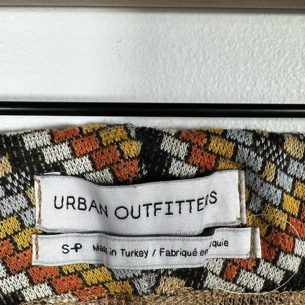 Urban Outfitters Chevron Knit Flare Pants Small Brown 70s Boho Y2K - Image 7