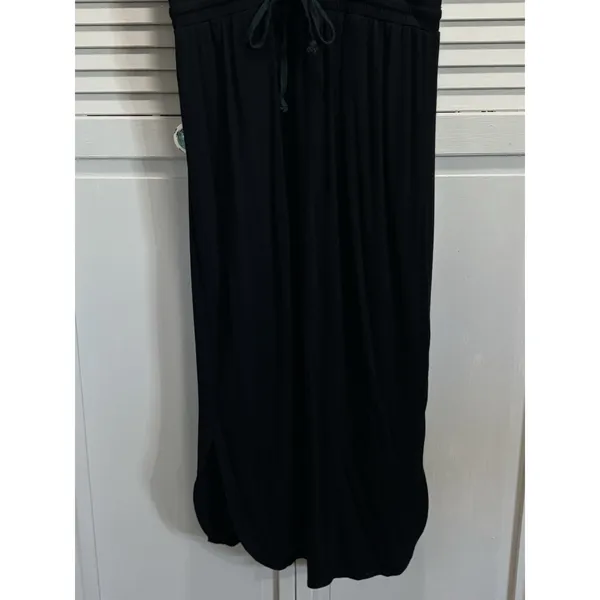 Oliviaceous Black Sleeveless Tank Maxi Dress Size Medium Elastic/Tie‎ Waist - Image 3