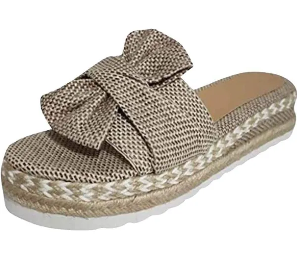 Nwot!Awesome burlap look slip on sandals - Image 3