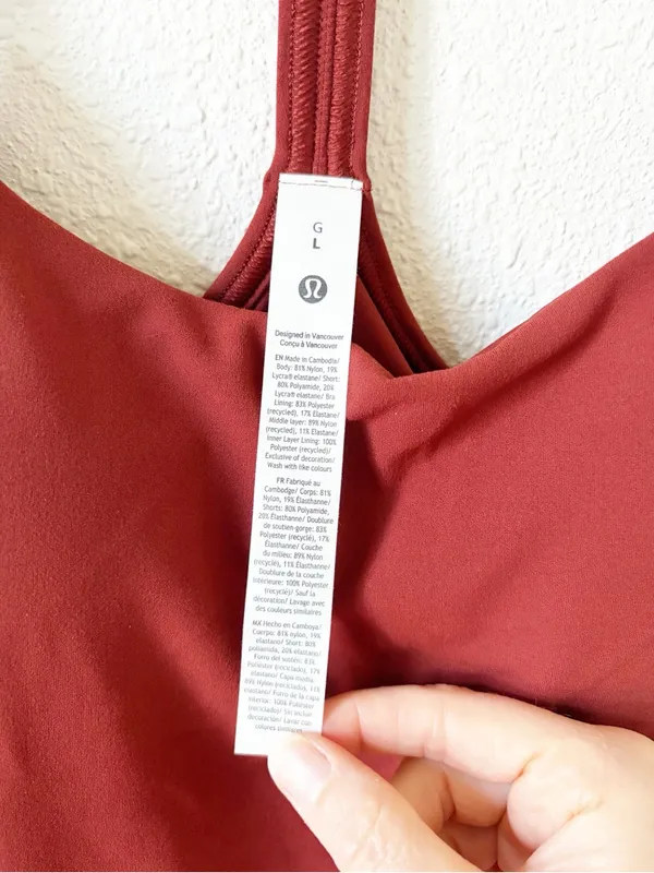 Lululemon Flow Y Dress B/C Cup Cranberry Charm Large Athleisure Sporty Tennis - Image 4