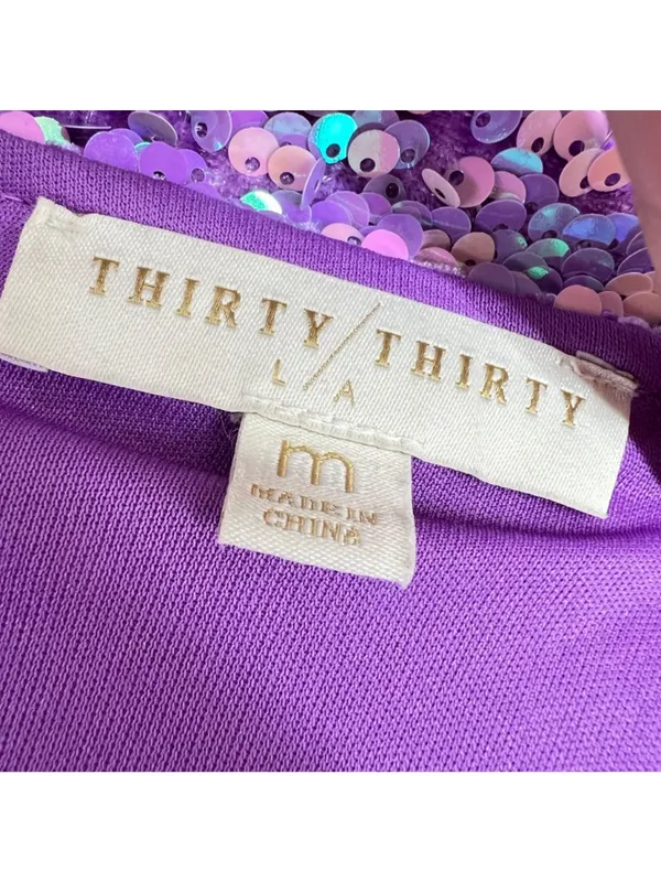 Thirty Thirty Lilac Iridescent Sequin Bodycon Mini Dress Size Medium Party Night - Image 8