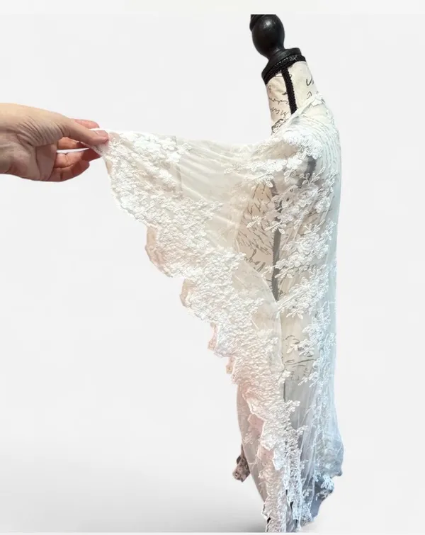 Ark & Co. White Floral Lace Duster Kimono Maxi Swim Cover-Up / Robe - Size S ✨ - Image 5