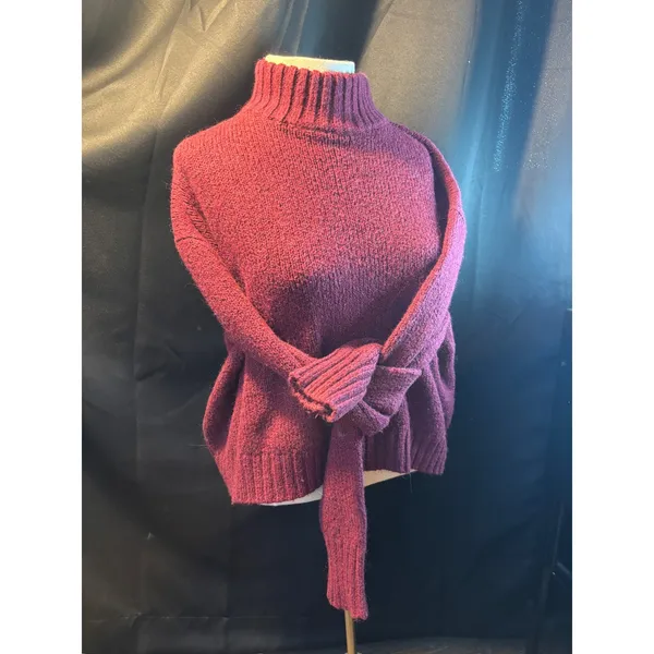 American Eagle Outfitters Mock Neck Sweater Burgundy Maroon Knit‎ Size M - Image 5