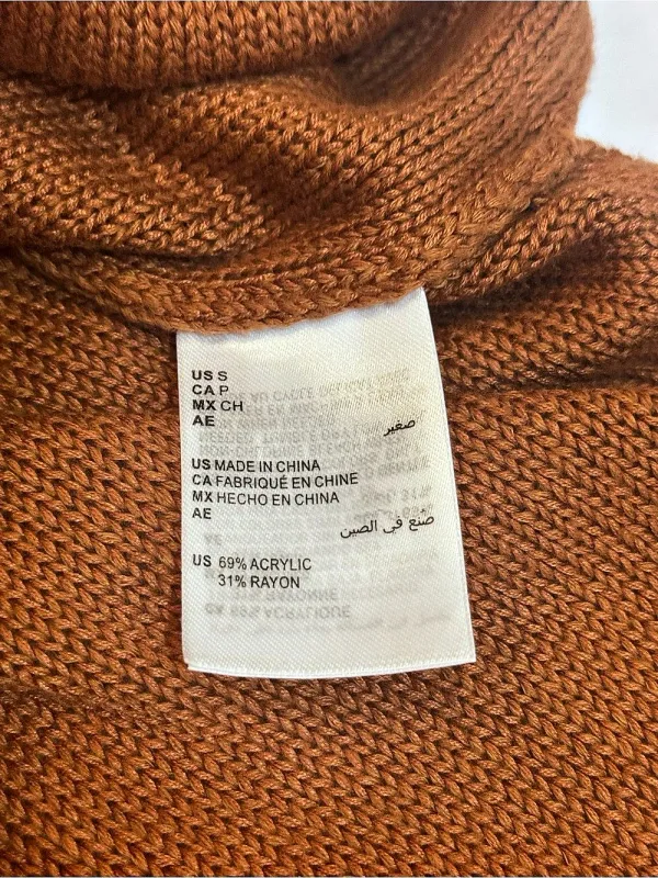 And Now This Knit Maxi Dress S Rust Brown Sleeveless Side Slit Sweater Stretch - Image 8
