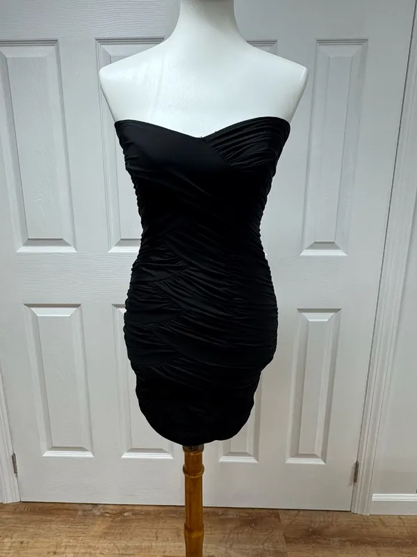 Olga & Maya Black Strapless‎ Ruched Mini Dress - Size S - NEW Without Tags. - Image 5
