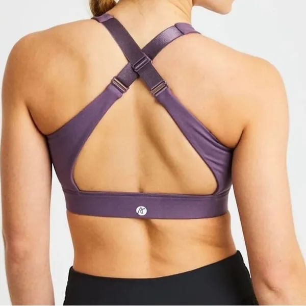 AYBL Purple Zip Up Sports Bra Womens M Athleisure Sportswear - Image 2