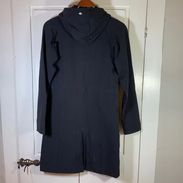 Lululemon Soft Shell Black Hooded Full Zip Long Jacket Coat Womens‎ 4 Minimalist - Image 2