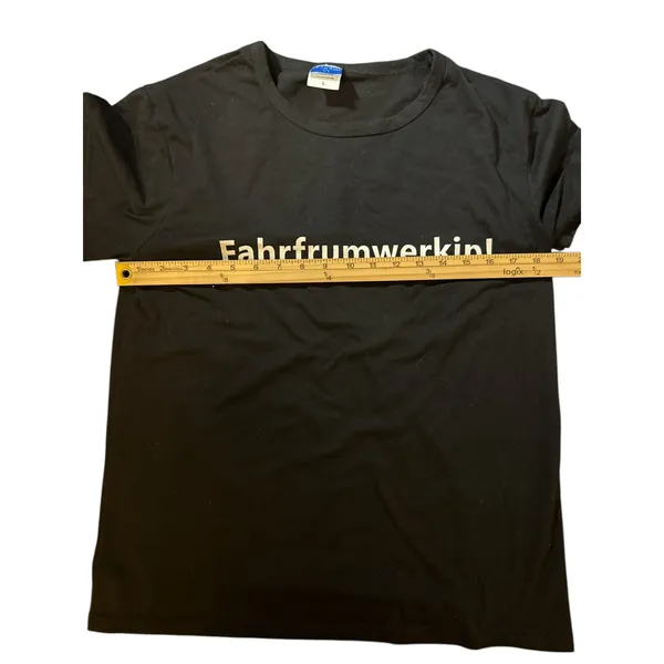 CX Lai Wang Black Fahrfimumwerkin Graphic T‎ Shirt Size L - Image 2