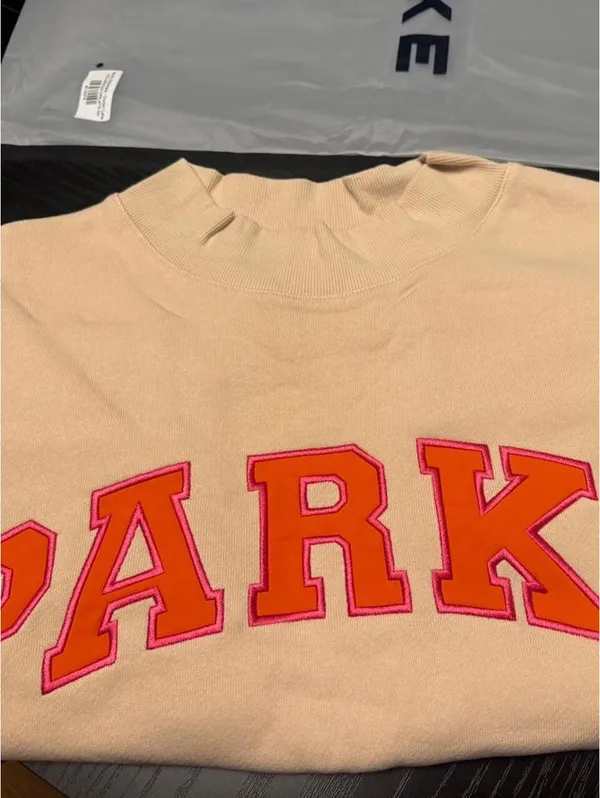 PARKE x Dunkin Varsity Mockneck Sweatshirt Latte Size Large NWT - Image 3