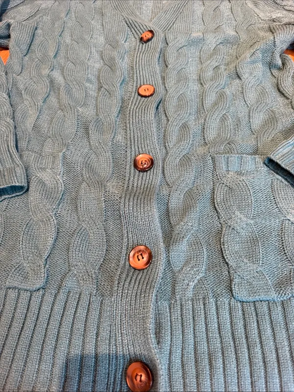 MEROKEETY Button Down Long Cardigan Sweater Size Medium - Dark Teal - C51-046 - Image 3