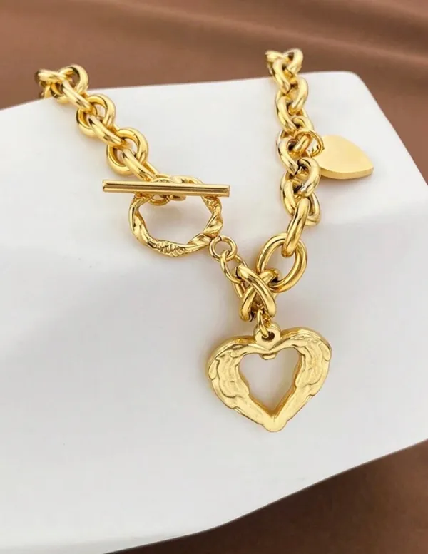Stainless Steel Necklace Gold - Image 3