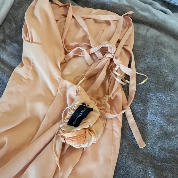 Abercrombie light orange strappy midi dress - Image 5