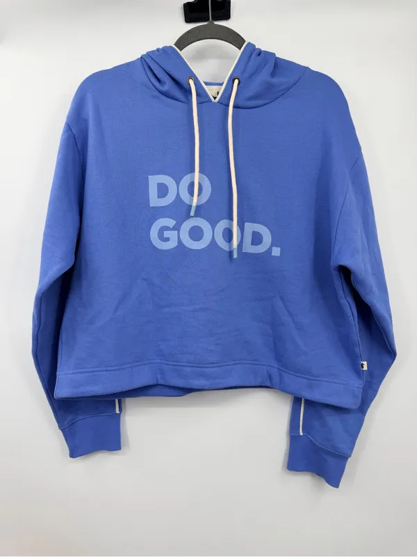 Cotopaxi Do Good Crop Hoodie Womens Large Lupine Blue Organic Sweatshirt - Image 3