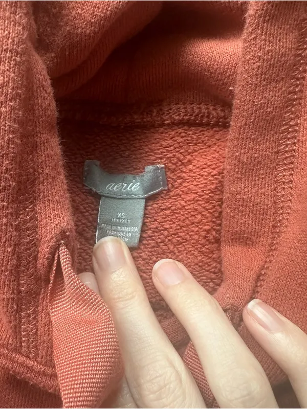aerie Rust-Orange Hooded Pullover Sweatshirt - Image 5
