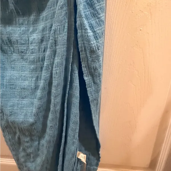 Free People Teal Blue Side-Ruched Tank Maxi Dress - Image 3