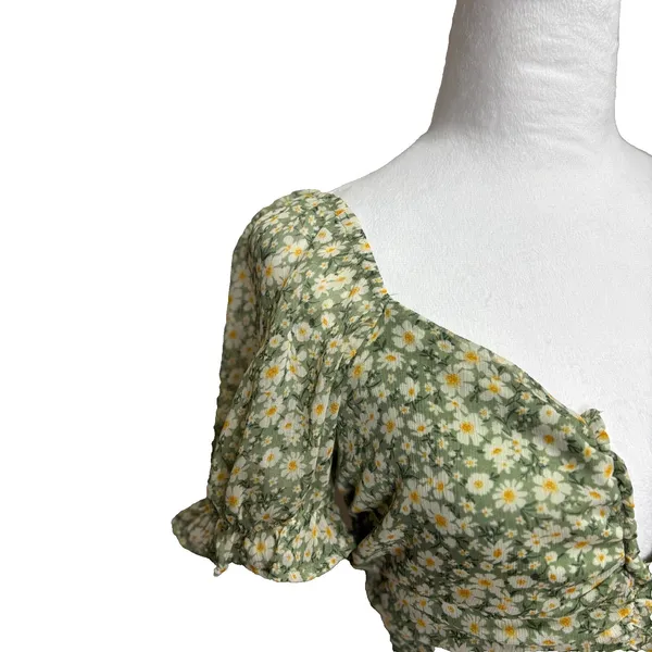 Mele E Pere Smocked Blouse Womens M Cottagecore Y2K Boho‎ Romantic Soft Girl - Image 2