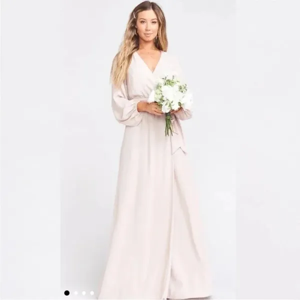 Show Me Your Mumu Lady Long Sleeve Wrap Dress Show Me The Ring Crisp Size XXS - Image 4
