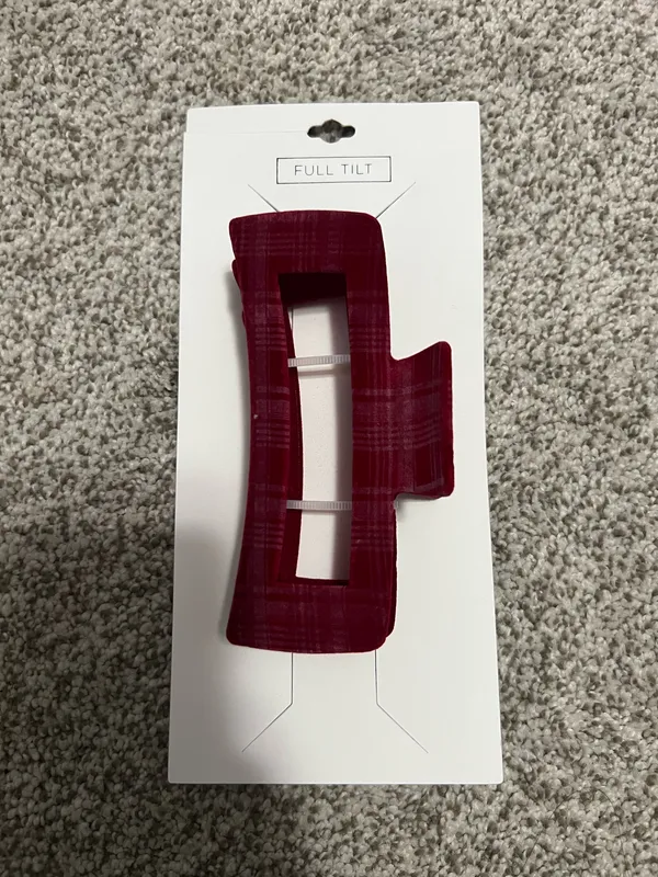 FULL TILT Oversized Plaid Velvet Claw Clip - Image 3