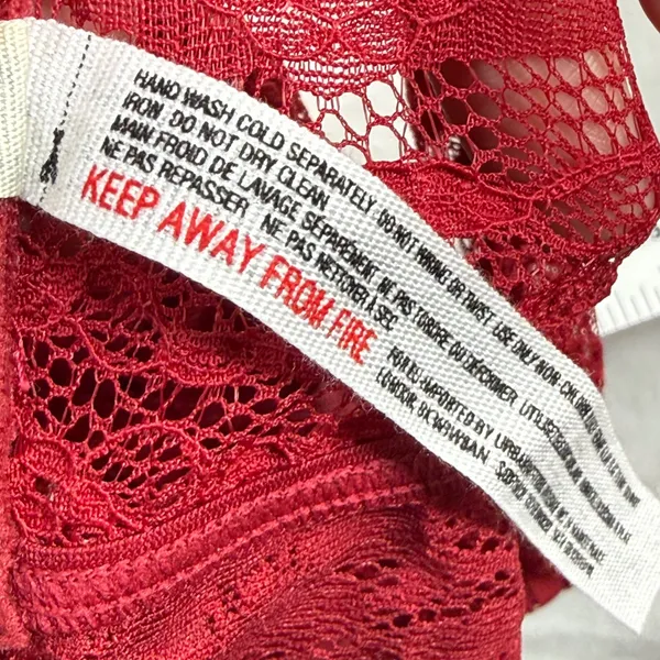 Intimately Free People Womens Lace Bandeau Bra Dark Red Strapless‎ M OB401918 - Image 3